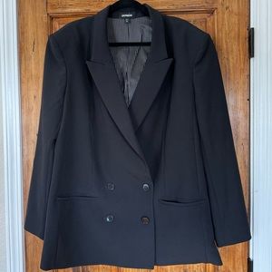 Express Boyfriend Fit Black Blazer XL